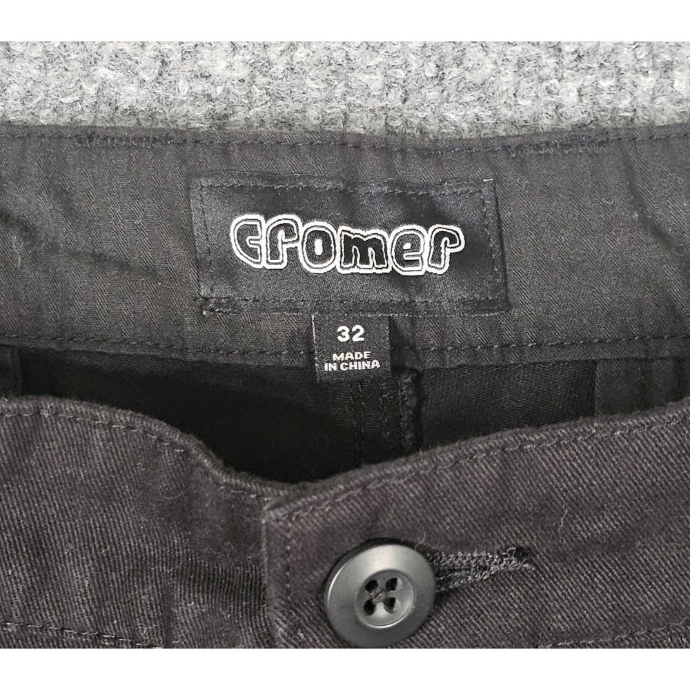 HUF Cromer Trouser Pants Men's Size 32 Black Wide Leg Skateboarding Soft Brushed - Picture 5 of 6